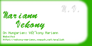 mariann vekony business card